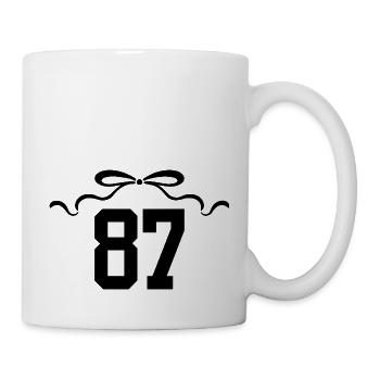 Numéro 87 noeud - 87e anniversaire - Mug blanc - blanc - Droite