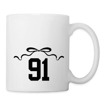 Nummer 91 Knoten - 91. Jahrestag - Tasse - Weiß - Rechts