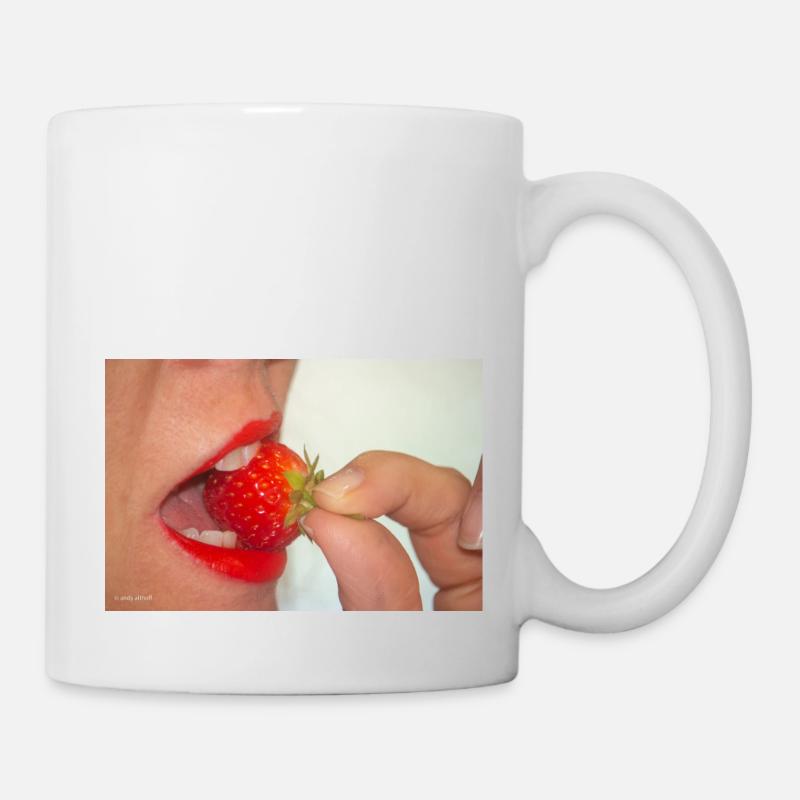 Erdbeermund - Tasse - Weiß