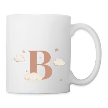 Lettre b nuages étoiles - Mug blanc - blanc - Droite