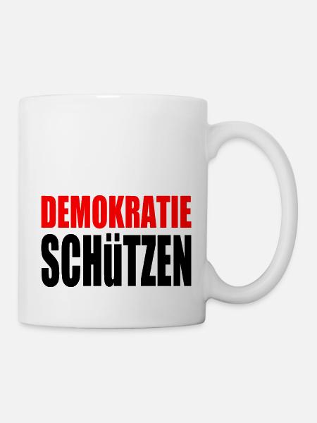 demokratie schützen - Tasse - Weiß