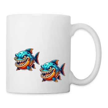 piranha comic fisch 2 - Tasse - Weiß - Rechts