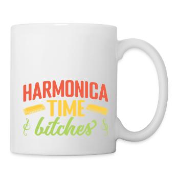 Funny Harmonica Player Time Bitches Harmonica - Tasse - Weiß - Rechts