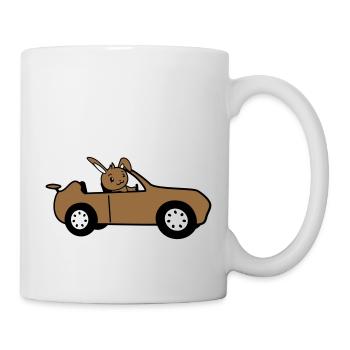 Rabbit Car Fast Driving Driver License - Mug - white - Right