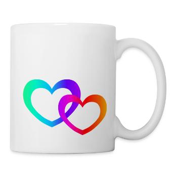 bunte Herzen - Tasse - Weiß - Rechts