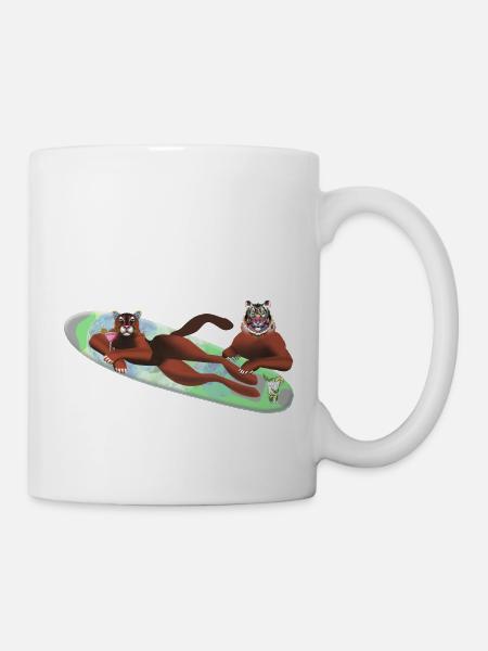Tigres dans l’eau - Mug blanc - blanc
