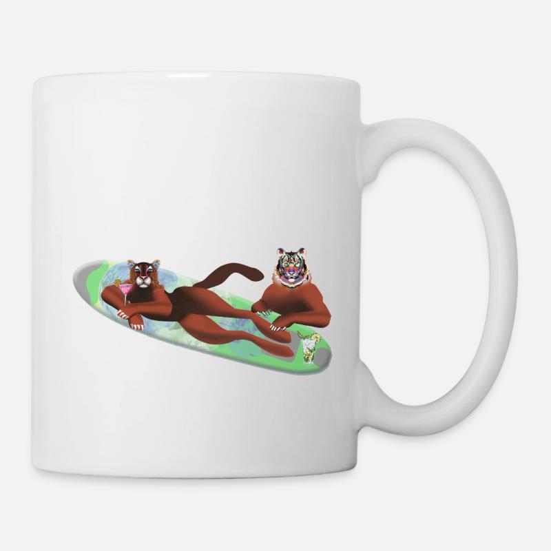 Tigres dans l’eau - Mug blanc - blanc