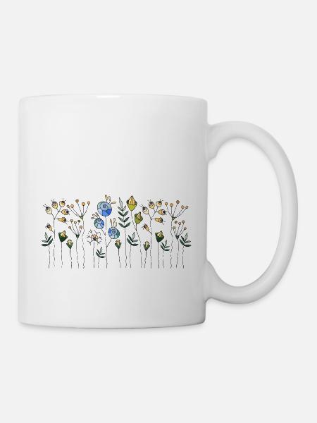Blumen - Tasse - Weiß