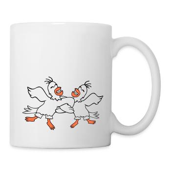 2 Ducks Dancing Circle Dance Polka Party Celebrate Fun - Mug - white - Right