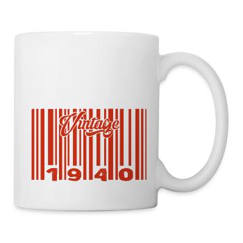Vintage 1940's Born In 1940 85 Year Old Bar Code Anniversai - Mug - white - Right