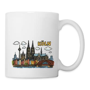 koeln skyline - Tasse - Weiß - Rechts