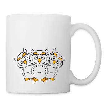 3 hiboux équipe amis groupe groupe trois frères troupe - Mug blanc - blanc - Droite