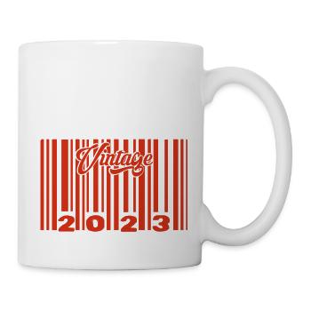 Vintage 2023 born in 2023 2 years bar code anniversair - Mug - white - Right