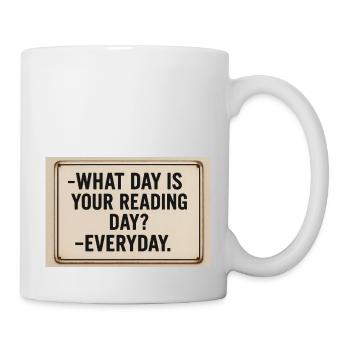 What day is reading day? -Every day! - Mug - white - Right