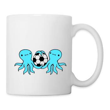 2 amis de l’équipe Octopus jouant au football, au ballon et au ballon - Mug blanc - blanc - Droite