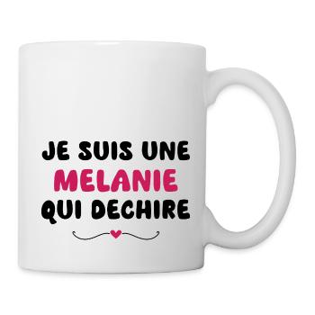T-Shirt Ich bin eine Melanie, die rockt - Tasse - Weiß - Rechts