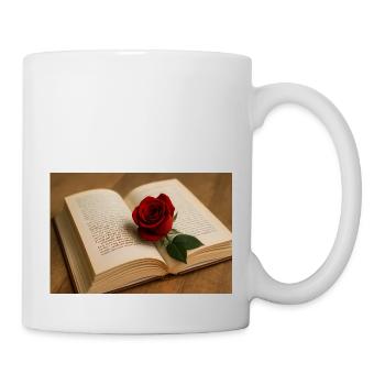 Hêtre et rose rouge - Mug blanc - blanc - Droite