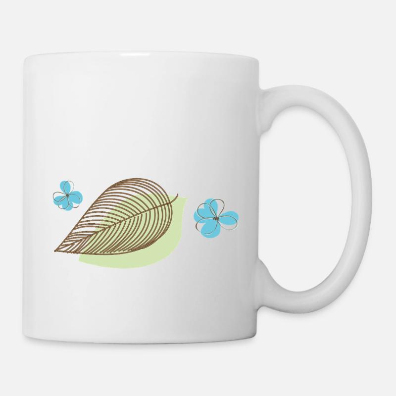 Leaf with flower - Mug - white