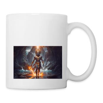 Tezcatlipoca, aztekischer Nachtgott mit Obsidianspiegel - Tasse - Weiß - Rechts