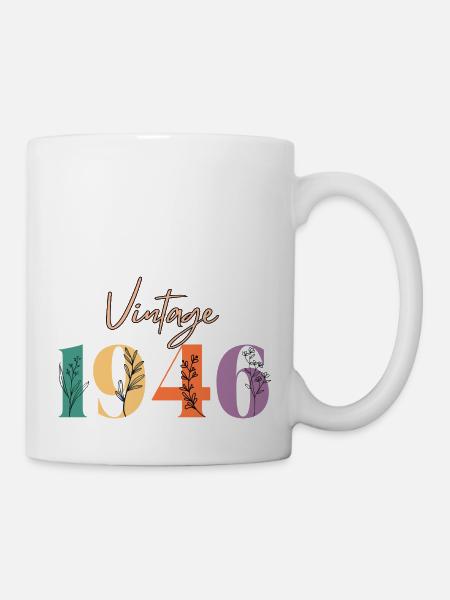 Jahrgang 1946 Blumen - Tasse - Weiß