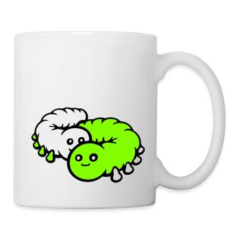 2 Chenilles Couple Amoureux Chers Amis - Mug blanc - blanc - Droite