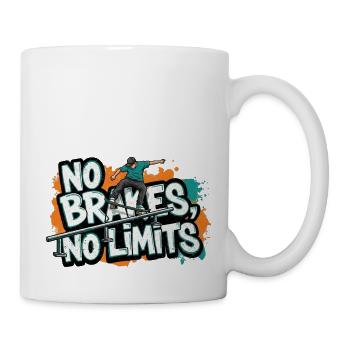 No Brakes, No Limits Urban Skater Street Fashion - Mug - white - Right
