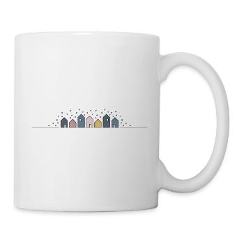 City in winter in pastel colors - Mug - white - Right