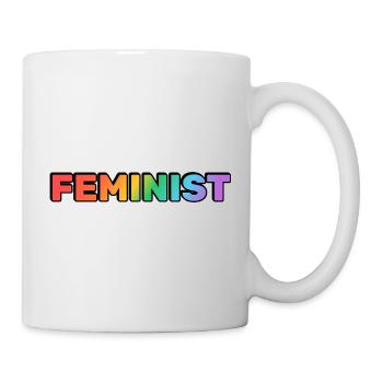Arc-en-ciel FÉMINISTE - Mug blanc - blanc - Droite