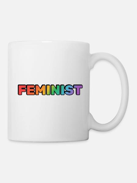 FEMINIST rainbow - Mug - white