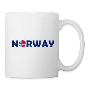 Lettrage de la Norvège avec drapeau - Norge - Norwegen - Mug blanc - blanc - Droite