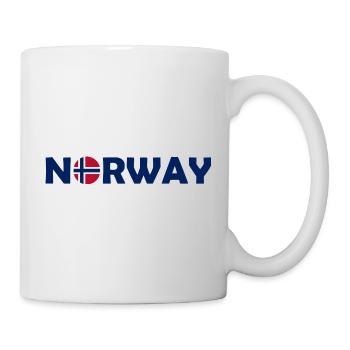 Lettrage de la Norvège avec drapeau - Norge - Norwegen - Mug blanc - blanc - Droite