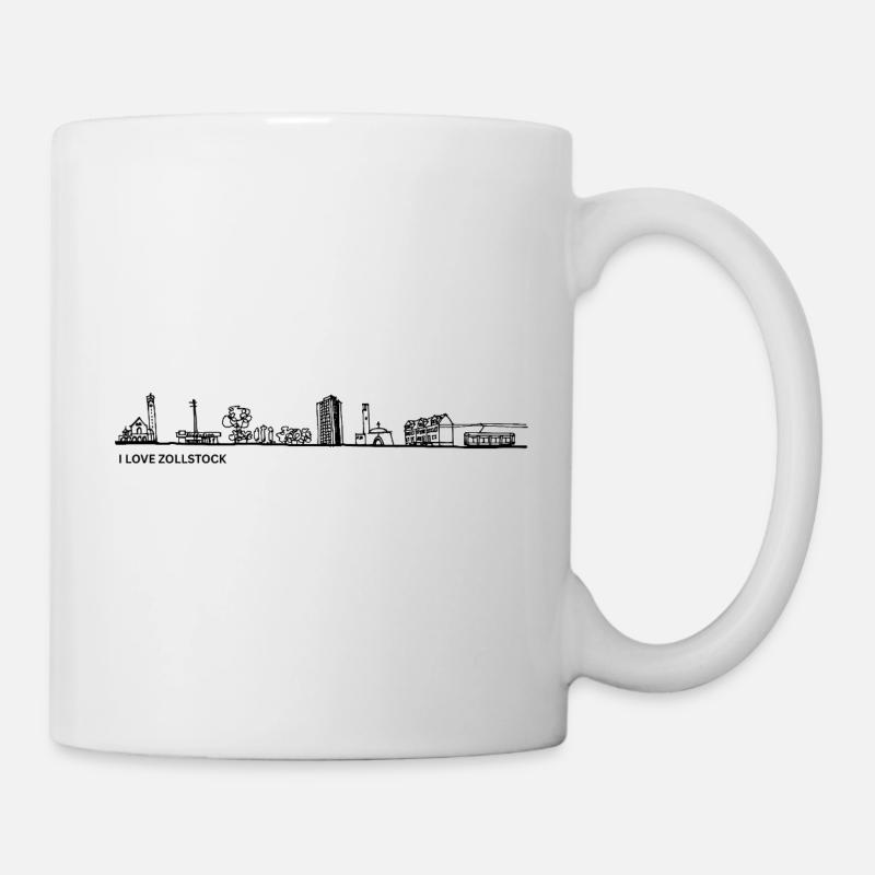 Mètre pliant Skyline noir - Mug blanc - blanc