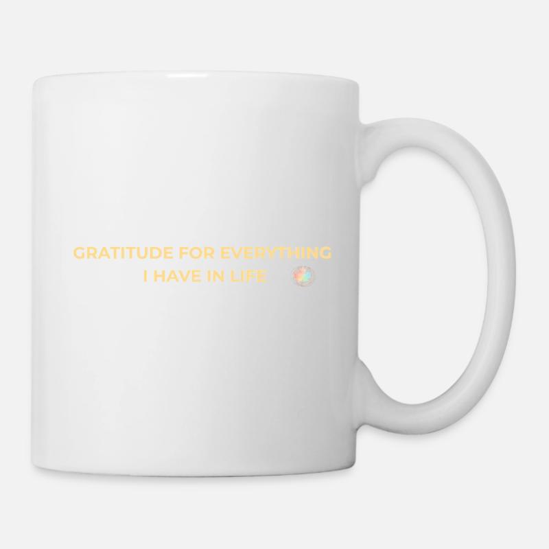 Gratitude – Dankbarkeit und Achtsamkeit Gold - Tasse - Weiß
