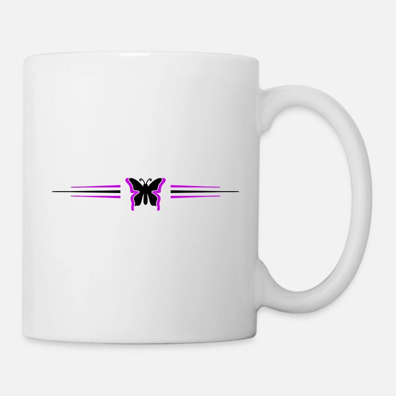Schmetterling Symbol Linie - Tasse - Weiß
