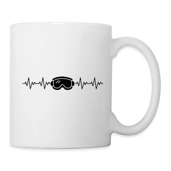 Lunettes de ski skieurs ECG battement de cœur - Mug blanc - blanc - Droite