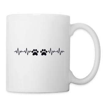 rythme cardiaque ECG de la patte - Mug blanc - blanc - Droite