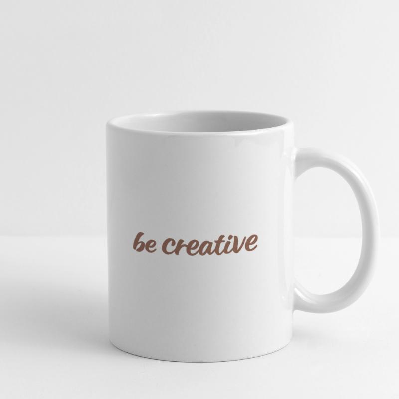 Be Creative Script Brown Mug