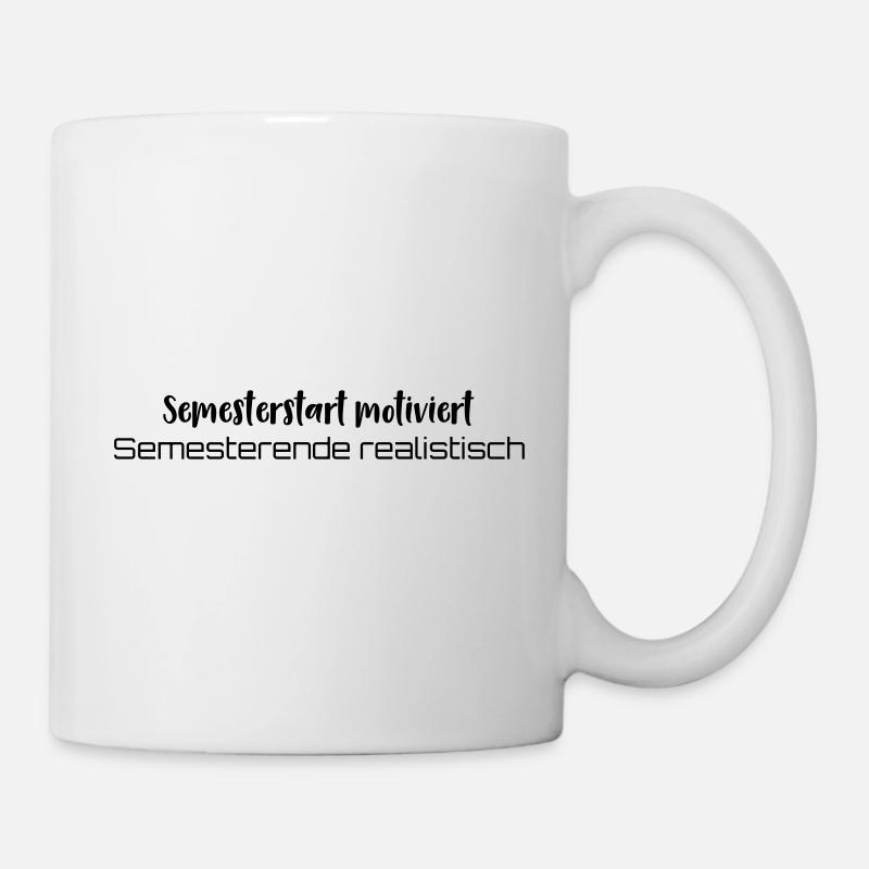 Le café → apprentissage → crise existentielle - Mug blanc - blanc