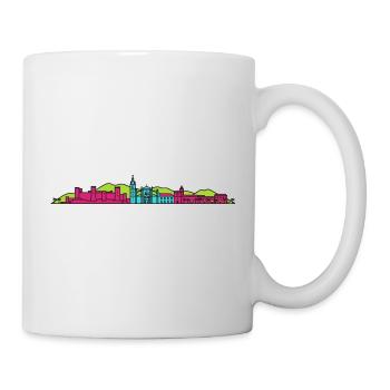 Silhouette urbaine de Malaga Alcazaba Art moderne en ligne - Mug blanc - blanc - Droite