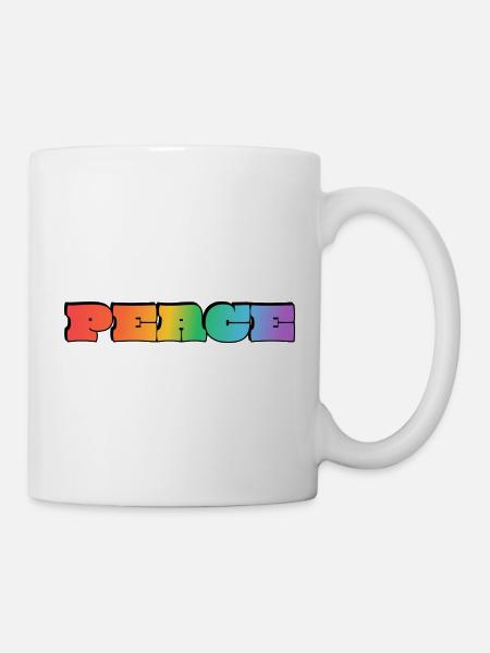Regenbogenfrieden - Tasse - Weiß