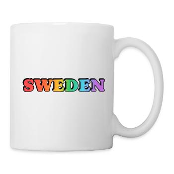 Gay Sweden Rainbow Typography - Mug - white - Right