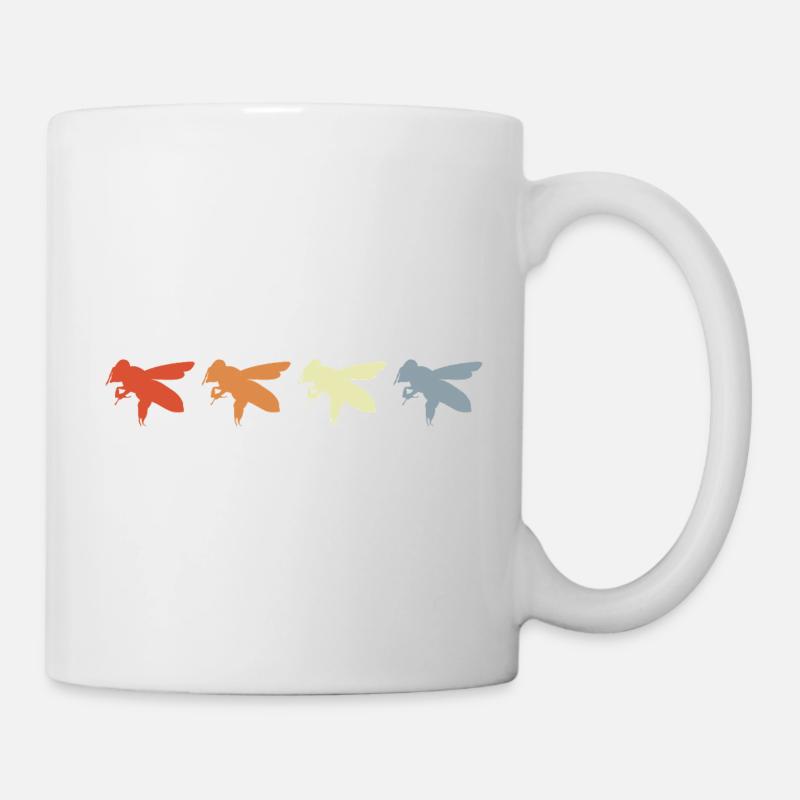 Honigbiene Vintage Look - Tasse - Weiß