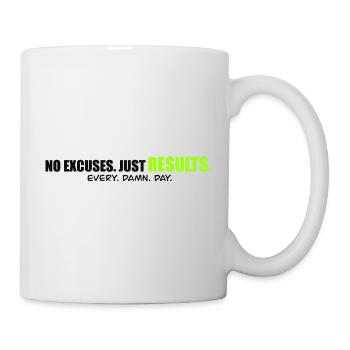 PAS EXCUSES - Chemise de mentalité de performance - Mug blanc - blanc - Droite