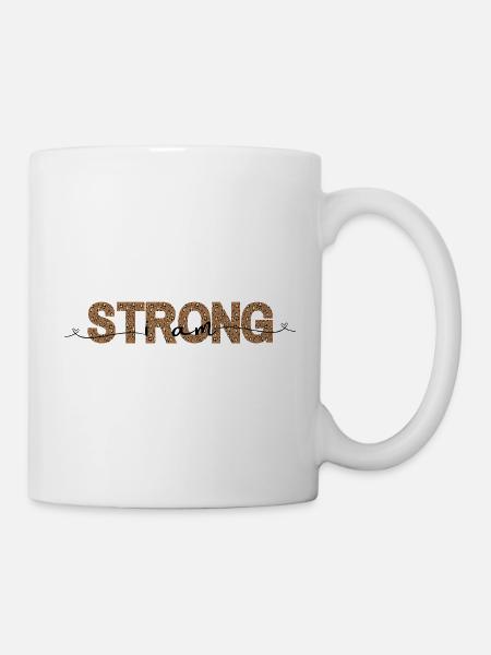 Leopard STRONG Schriftprint - Tasse - Weiß