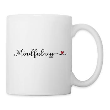 Achtsamkeit süßes Logo mit Herz - Tasse - Weiß - Rechts