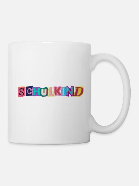 Kunterbuntes Schulkind Logo - Jetzt Schulkind - Tasse - Weiß