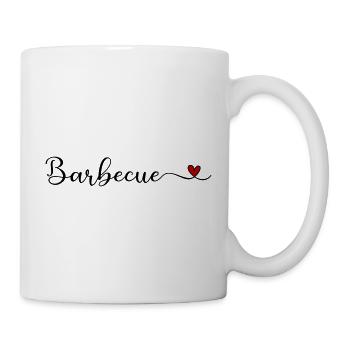 Barbecue-süßes Typografie-Design mit Herz - Tasse - Weiß - Rechts