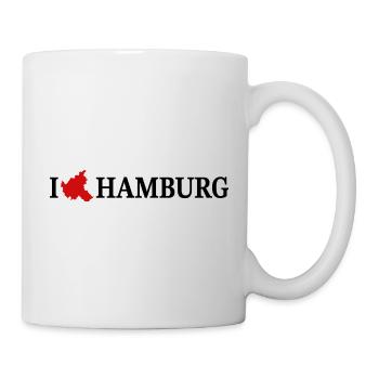 I love Hamburg Hansestadt - Tasse - Weiß - Rechts