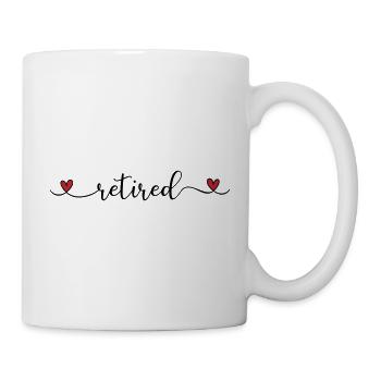 Zurückgezogene niedliche Typografie mit Herz - Tasse - Weiß - Rechts