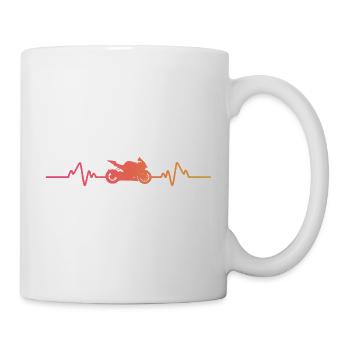 Motorcycle Biker Sunset Heartbeat Motorcycle - Mug - white - Right